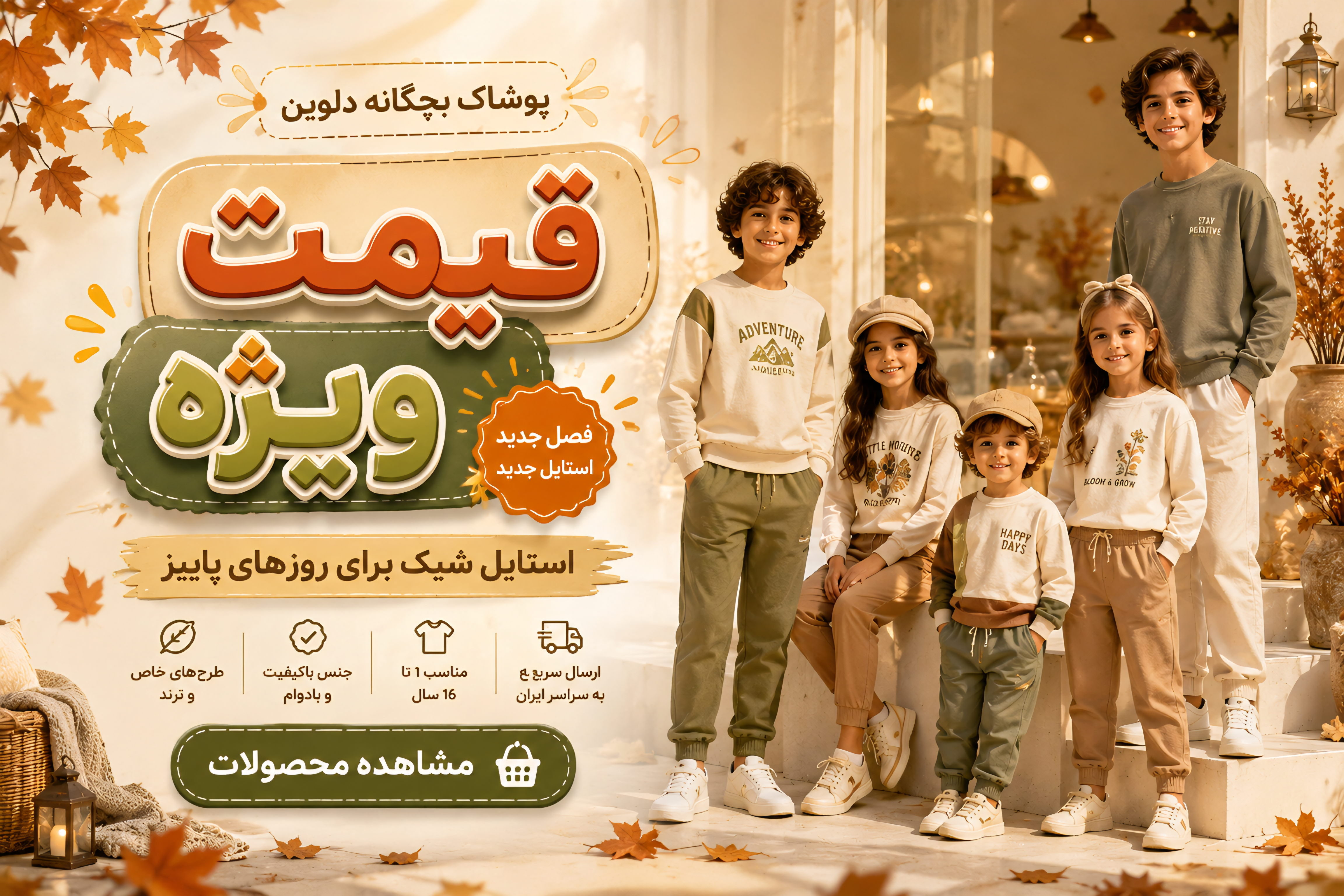 لباس پاییزه پوشاک بچگانه دلوین؛ استایل شیک و خرید آسان لباس کودک